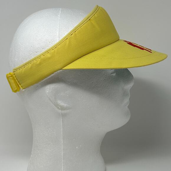 Vintage Pepsi Challenge 10000 Meter Series Visor Hat Cap Yellow 80s Strapback - Picture 7 of 9